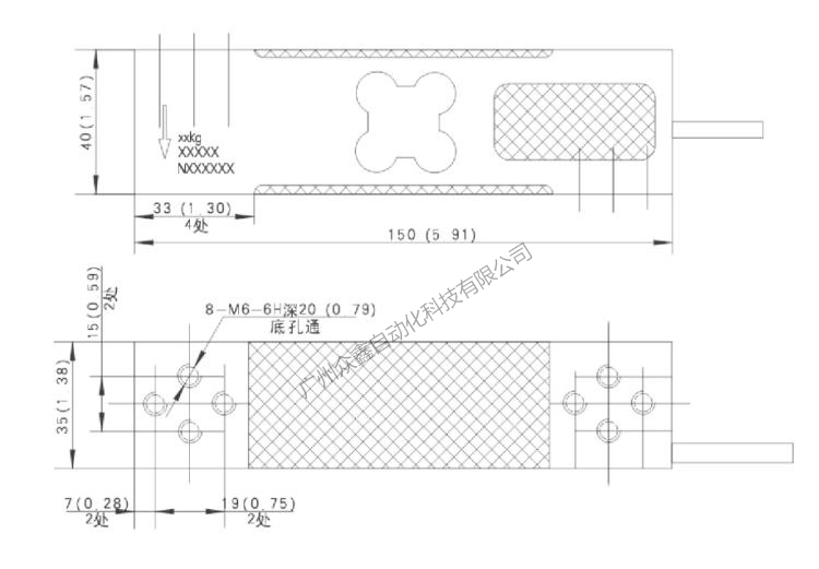 L6E-C3-150kg-2B称重传感器产品尺寸
